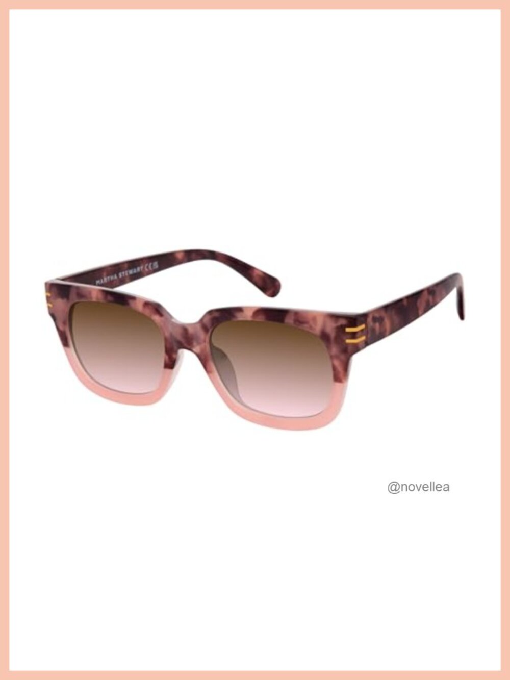 Martha Stewart Plastic Square Sunglasses, 100% UV Protection
